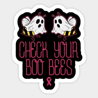 Check Your Boo Bees Breast Cancer Awareness Halloween Sticker